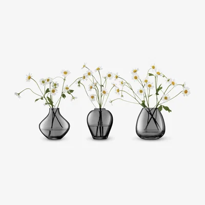 John Lewis LSA International Zinc Lustre Trio of Vases, Grey
