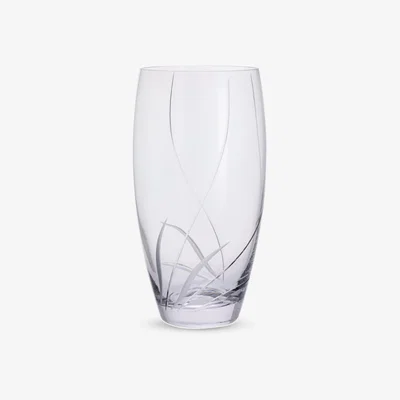 John Lewis Dartington Crystal Iris Wide Vase, H26cm, Clear
