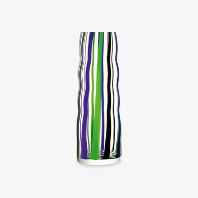 John Lewis LSA International Folk Tall Glass Vase, H42cm, Green/Purple