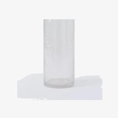 John Lewis John Lewis Crackle Glass Column Vase, H23.5cm, Clear
