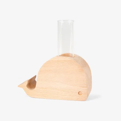 John Lewis Kikkerland Wooden Whale Propogation Vase, Neutral