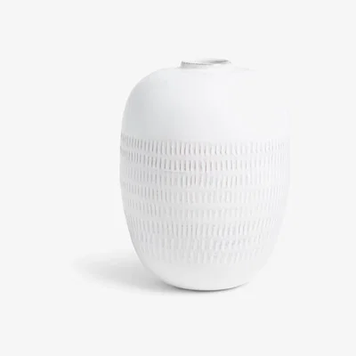 John Lewis John Lewis Textured Dash Vase, H23cm, Natural