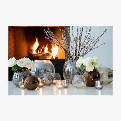 John Lewis LSA International Polka Vase Duo, H11cm, Bronze and Zinc