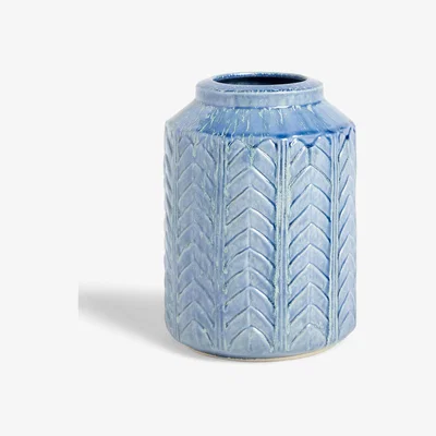 John Lewis John Lewis & Partners Palm Vase, H21.5cm, Blue