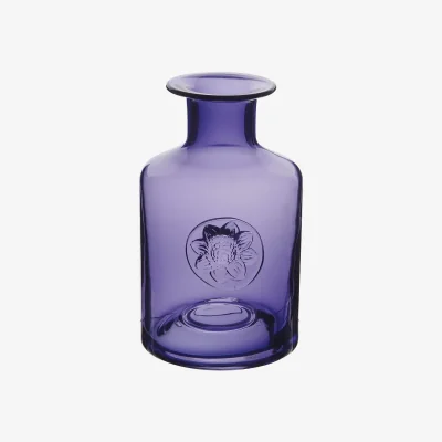 John Lewis Dartington Crystal Anemone Flower Bottle Vase, H20cm, Amethyst