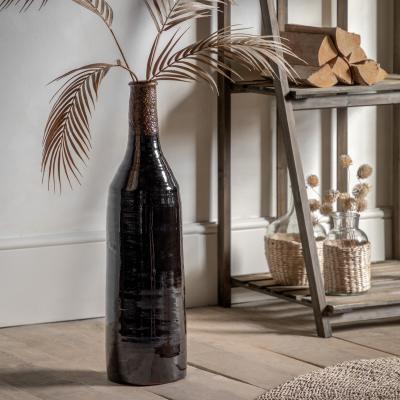 Knees Robello Bottle Vase - Lava Black