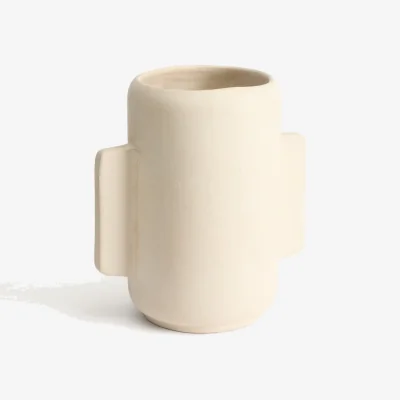 Kave Home Mireni papier-mâché vase beige 38 cm