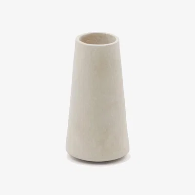 Kave Home Silvara papier mâché vase in white 10 cm