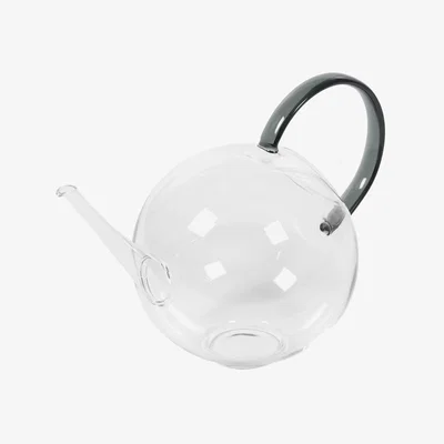 Kave Home Duyen transparent and grey glass vase