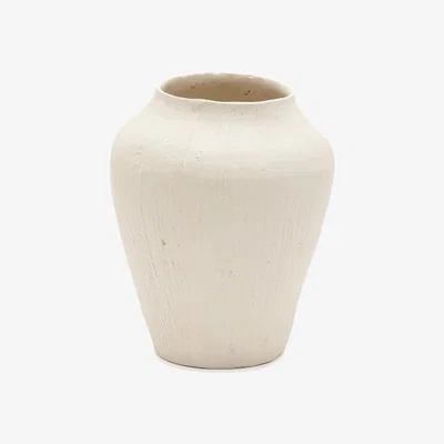 Kave Home Vanu white, papier mâché vase, 22 cm