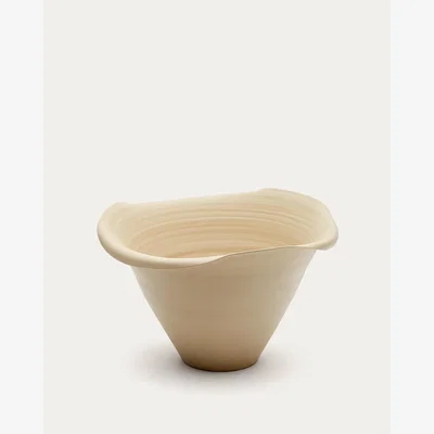 Kave Home Macaire beige ceramic vase Ø 23 cm