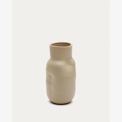 Kave Home Macaire beige ceramic vase Ø 34 cm