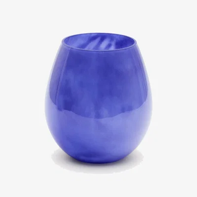 Kave Home Kelse blue glass vase, 21 cm