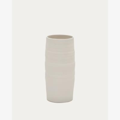 Kave Home Macae white ceramic vase Ø 27 cm