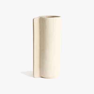 Kave Home Mireni papier-mâché vase beige 67 cm