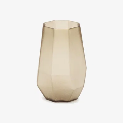 Kave Home Arai grey, recycled-glass vase, 16.5 cm