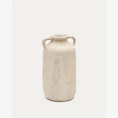 Kave Home Miley beige papier-mâché vase 50 cm