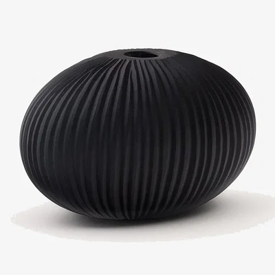 Kave Home Nivra grey glass vase 15cm