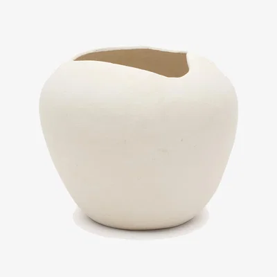 Kave Home Mimum, white papier mâché vase, 32.5 cm