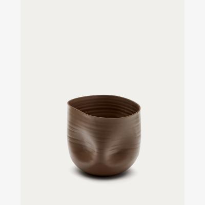 Kave Home Macarelleta dark brown ceramic vase Ø 21 cm