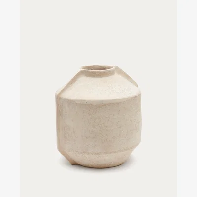 Kave Home Meja beige papier-mâché vase 47 cm