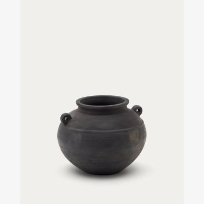 Kave Home Mesut black terracotta vase 32 cm