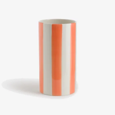 La Redoute Jaoma Striped Ceramic Vase, H18cm