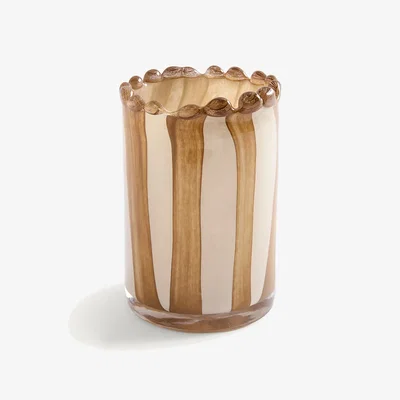 La Redoute Sugar Striped Blown Glass Vase, Height 19cm