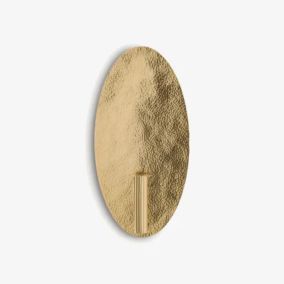 La Redoute Lunou Oval Wall Sconce with Candle Holder/Bud Vase in Brass