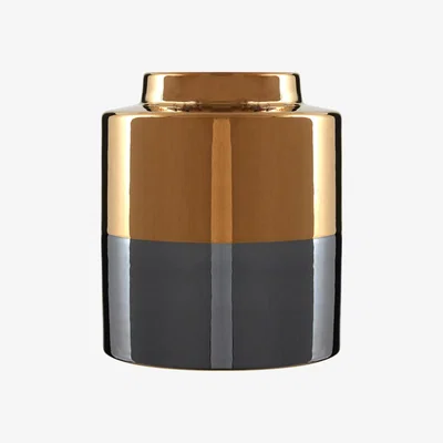 La Redoute 20cm Gold and Grey Porcelain Vase