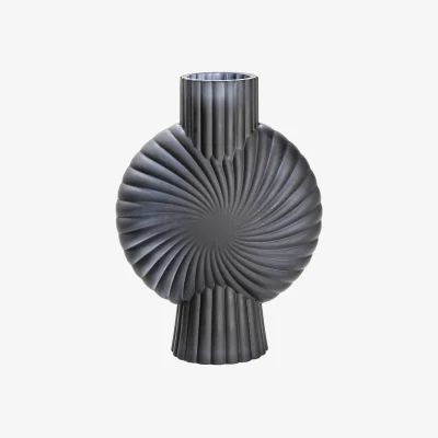 La Redoute 32cm Grey Textured Glass Vase