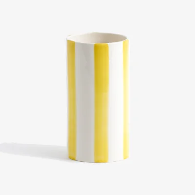 La Redoute Jaoma Striped Ceramic Vase, H18cm