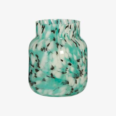 La Redoute 29cm Turquoise Speckled Glass Vase