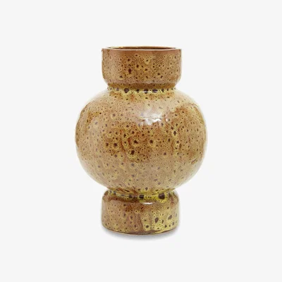 La Redoute 23cm Speckled Ceramic Vase Brown