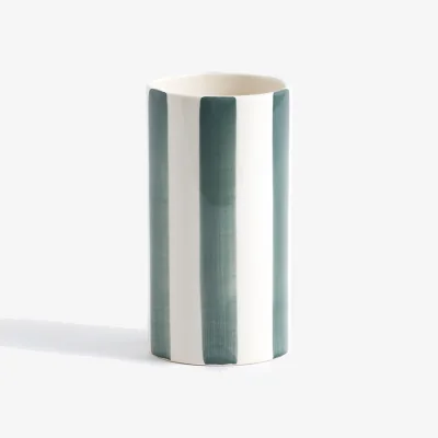 La Redoute Jaoma Striped Ceramic Vase, H18cm