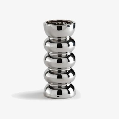 La Redoute Fario Chrome-Effect Ceramic Vase H19cm