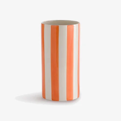 La Redoute Jaoma Striped Ceramic Vase, H25cm
