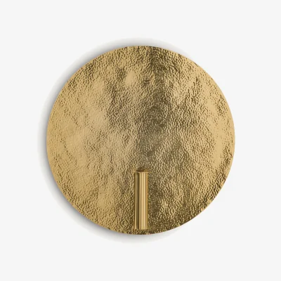 La Redoute Lunou Round Wall Sconce with Candle Holder/Bud Vase in Brass