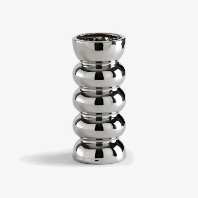 La Redoute Fario Chrome-Effect Ceramic Vase H19cm