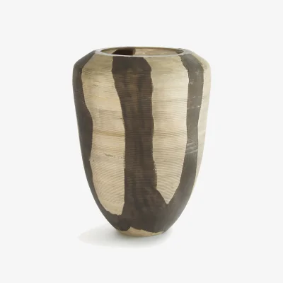 La Redoute Heidi Vase in Matt Striped Painted Glass, H26.5cm