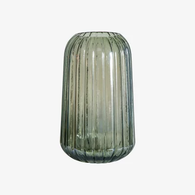 La Redoute 30cm Textured Green Glass Vase