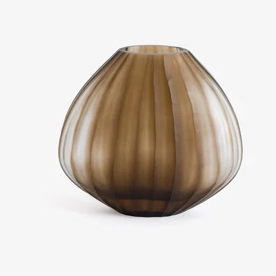 La Redoute Almora Small Ridged Frosted Glass Vase