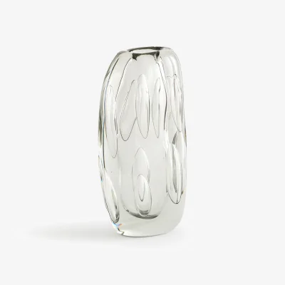 La Redoute Primero Thick Bubbled Glass Vase, H25cm
