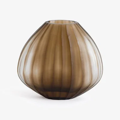 La Redoute Almora Small Ridged Frosted Glass Vase