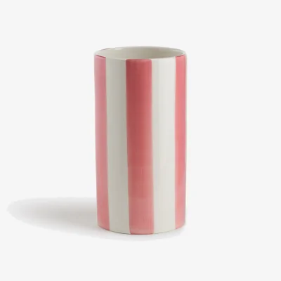 La Redoute Jaoma Striped Ceramic Vase, H18cm