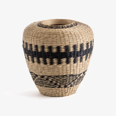 La Redoute Plooming Decorative Vase in Woven Grass & Bamboo