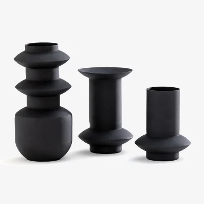 La Redoute Anaïa Textured Metal Vases (Set of 3)
