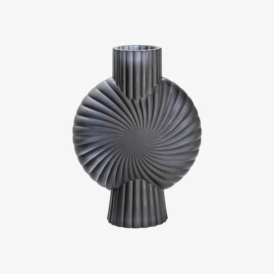 La Redoute 25cm Grey Textured Glass Vase