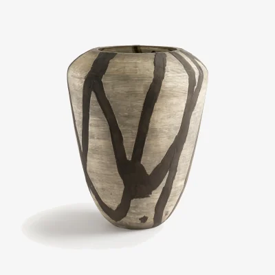 La Redoute Heidi Vase in Matt Striped Painted Glass, H35.5cm