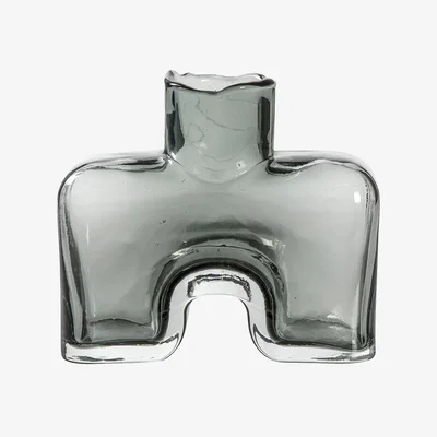 La Redoute 15cm Grey Glass Vase